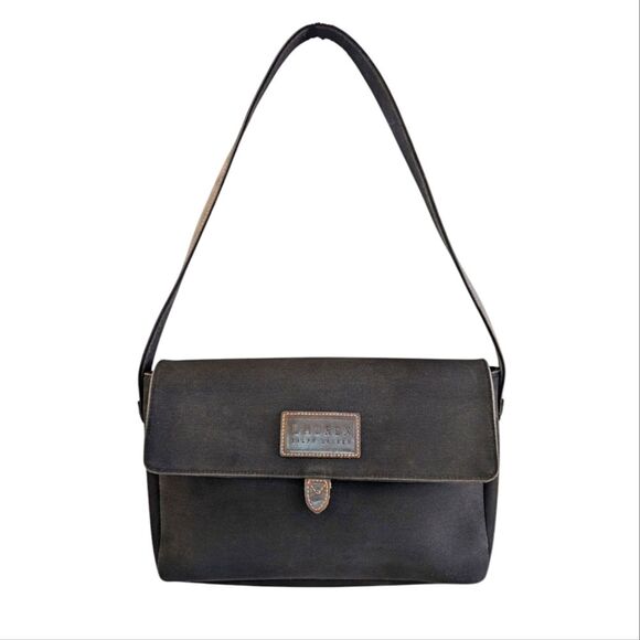 Lauren Ralph Lauren Canvas Shoulder Bag Black - Picture 1 of 14